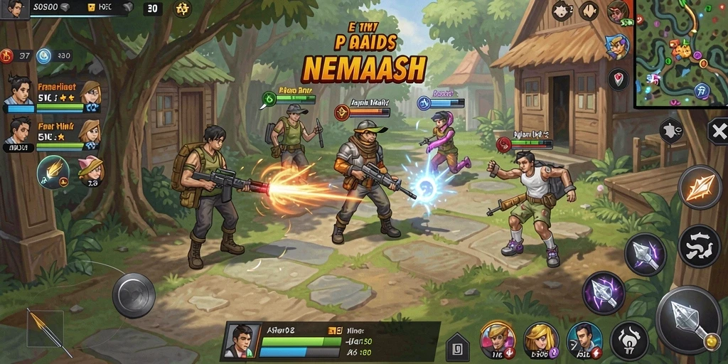 Screenshot menunjukkan aksi heroik karakter utama.